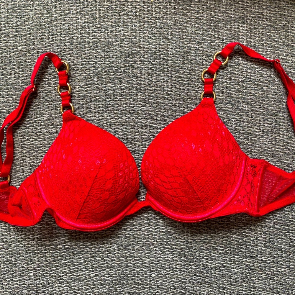Victoria’s Secret Red, Gold Ring, Push-Up Bra